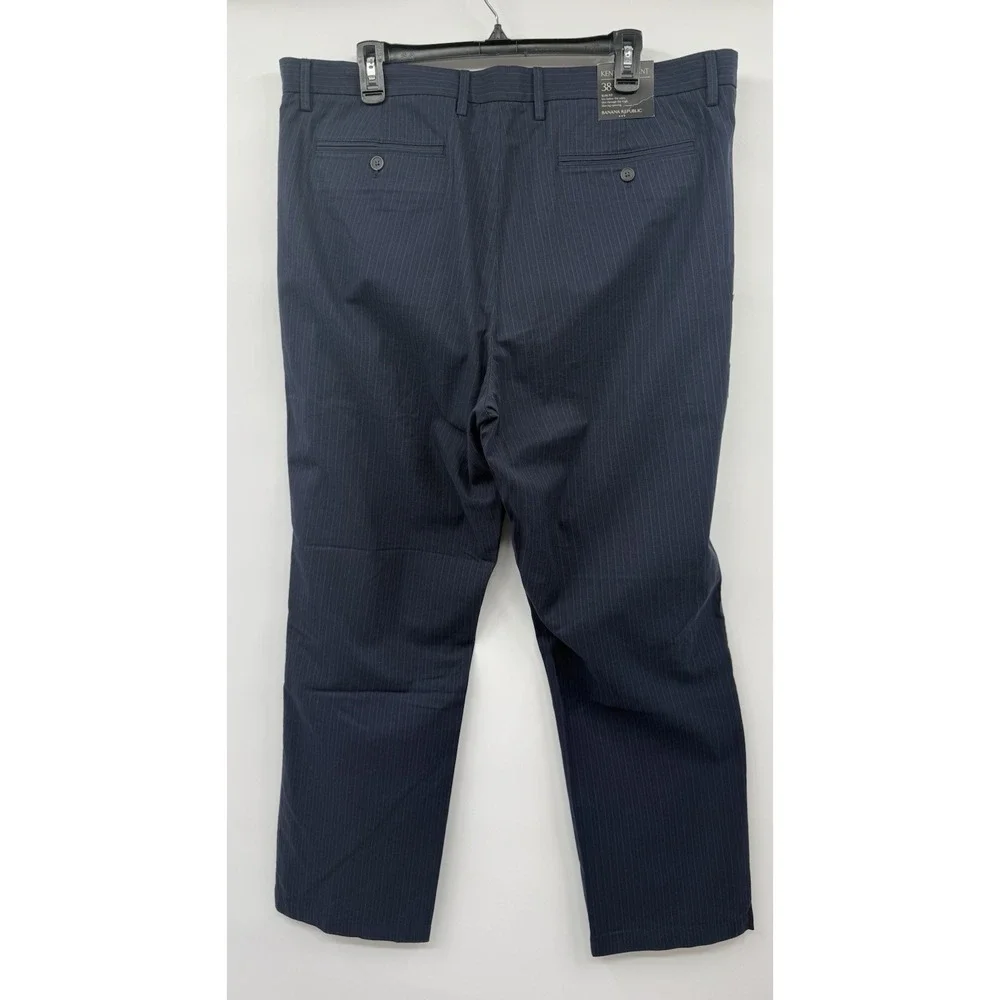 Banana Republic 38x32 Navy Blue Pinstripe Slim Fit Kentfield Pant Trouser NWT